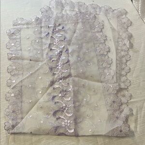 Elegant vintage Floral Embroidered Table Runner